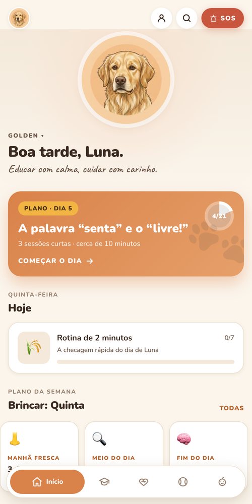 Tela inicial do app Pet Obediente